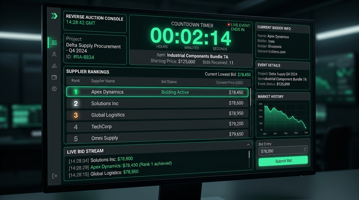 Live Reverse Auction Console